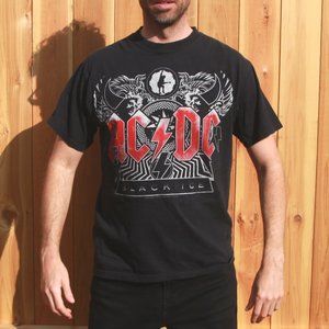 Vintage ACDC T-Shirt 100% Cotton Size Large - Check Photos 4 Details!